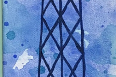 FTurm,  Acryl auf Leinwand, 3x 13x18, 2020